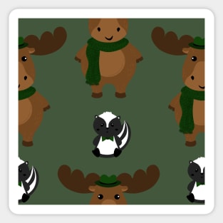 Moose and Skunk Sticker